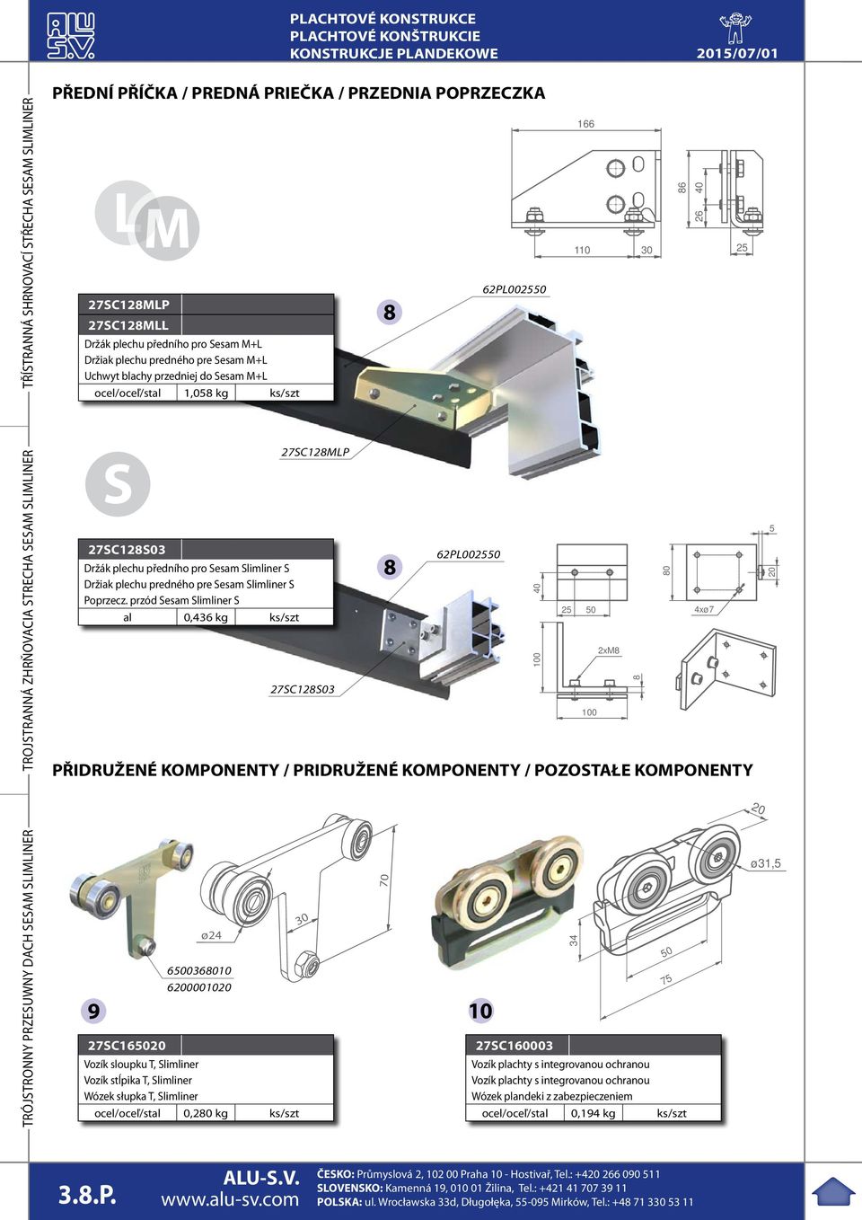 predného pre Sesam Slimliner S Poprzecz.