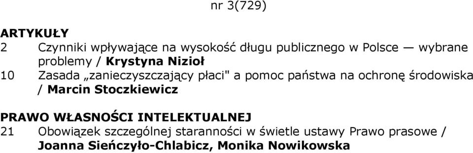 na ochronę środowiska / Marcin Stoczkiewicz 21 Obowiązek szczególnej