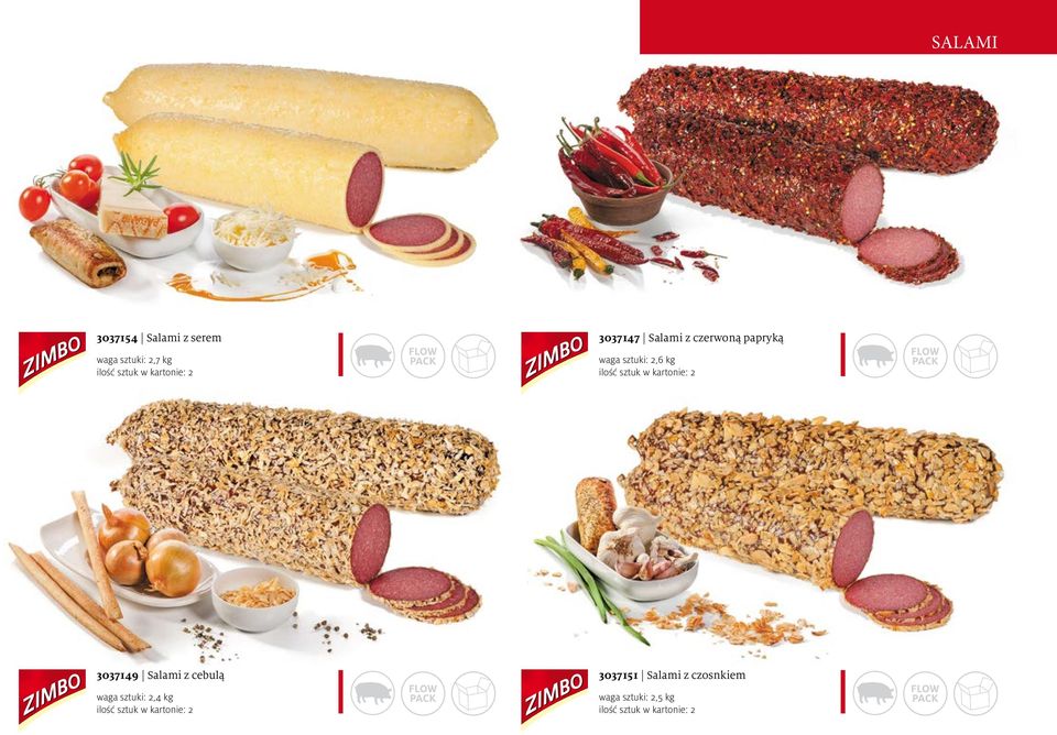 sztuki: 2,6 kg 3037149 Salami z cebulą 3037151