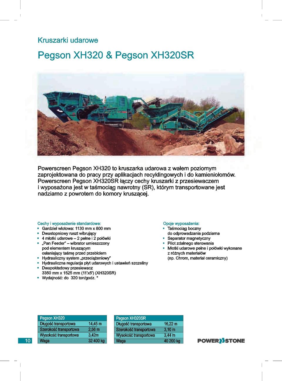 Gardziel wlotowa: 1130 mm x 800 mm Dwustopniowy ruszt wibrujqcy 4 mlotki udarowe 2 paine i 2 po)6wki Pan Feeder" wibrator umieszczony pod elementem kruszqcym ostaniajqcy taamq przed przebiciem