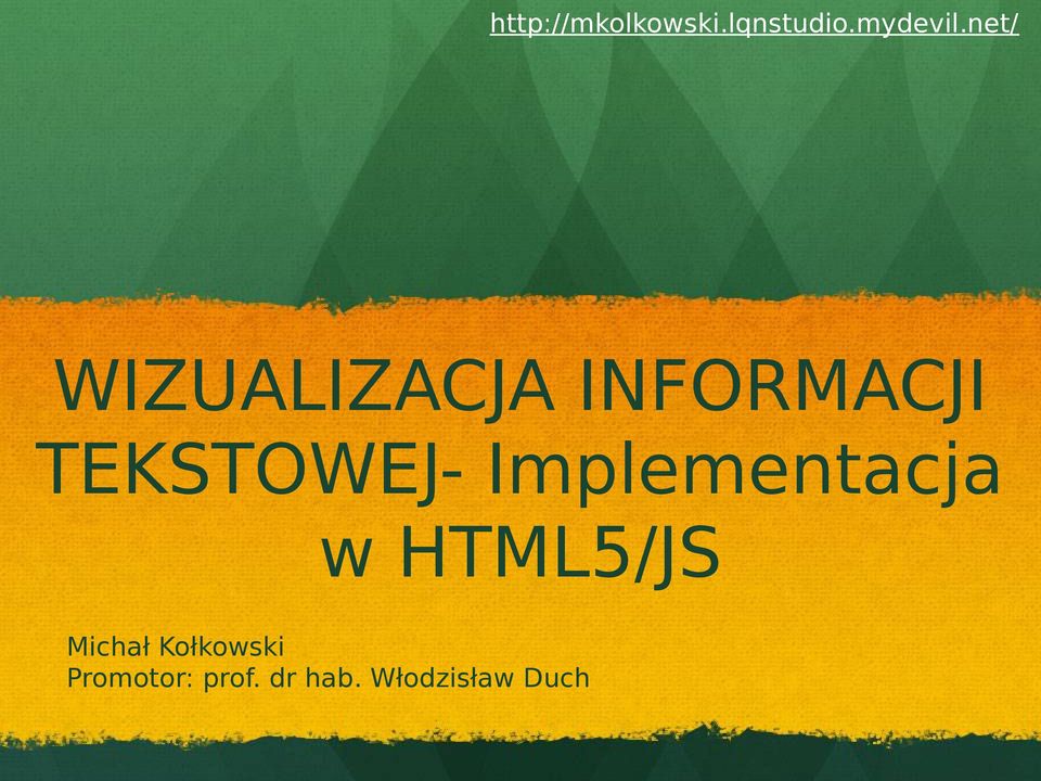 Implementacja w HTML5/JS Michał