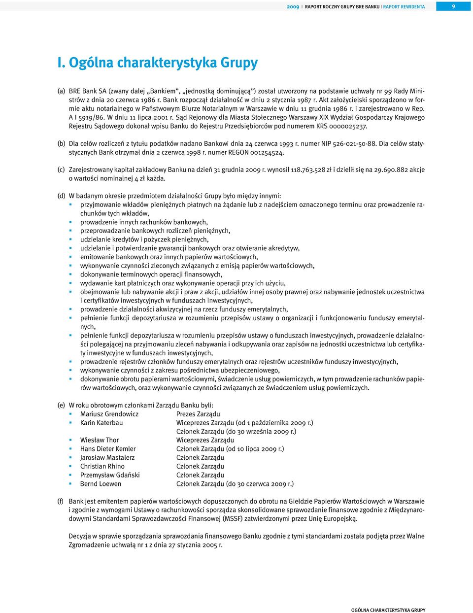 Bank rozpoczął działalność w dniu 2 stycznia 1987 r. Akt założycielski sporządzono w formie aktu notarialnego w Państwowym Biurze Notarialnym w Warszawie w dniu 11 grudnia 1986 r.