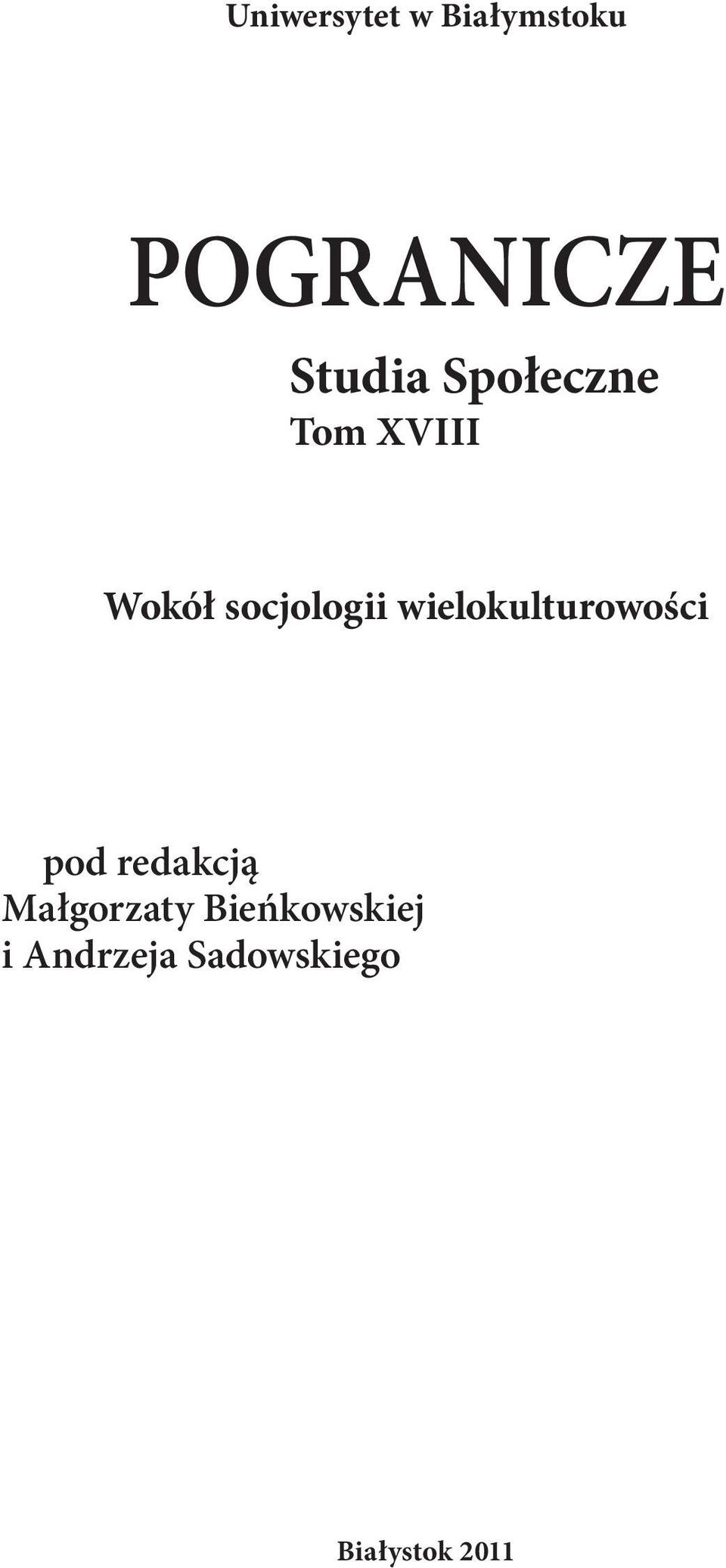 wielokulturowości pod redakcją Małgorzaty