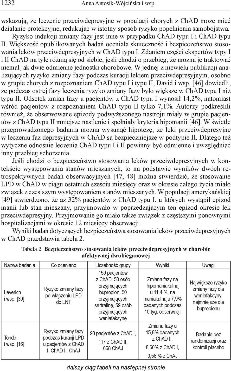 Zdaniem części ekspertów typy I i II ChAD na tyle różnią się od siebie, jeśli chodzi o przebieg, że można je traktować niemal jak dwie odmienne jednostki chorobowe.