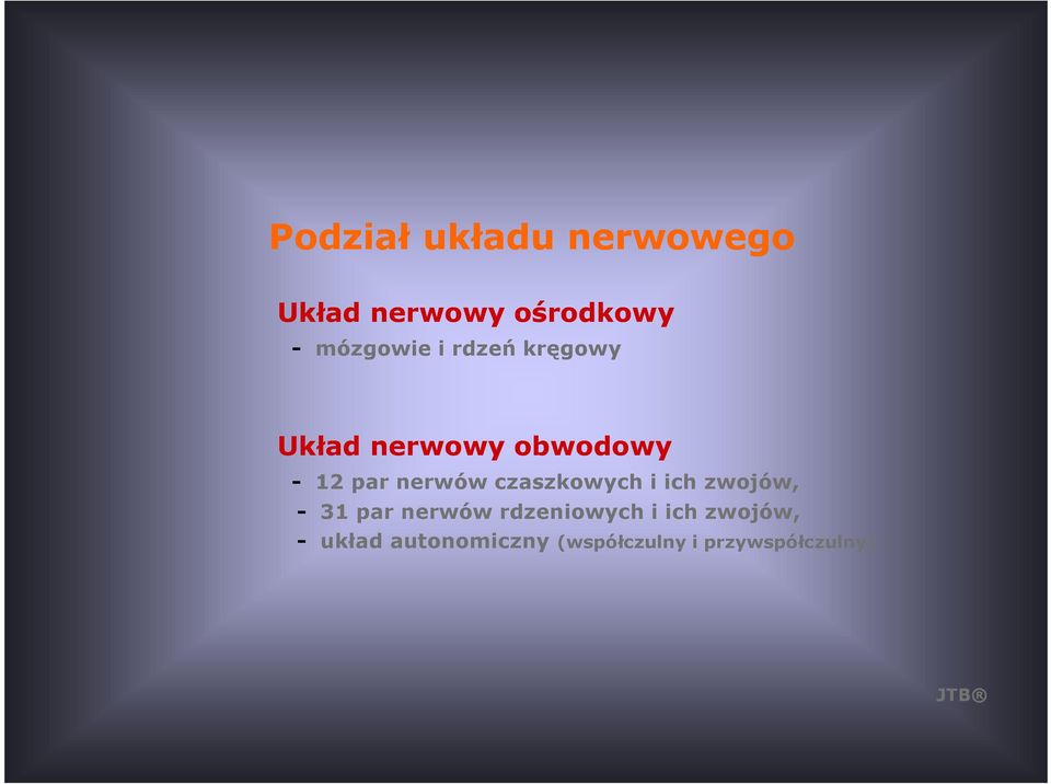 czaszkowych i ich zwojów, - 31 par nerwów rdzeniowych i ich