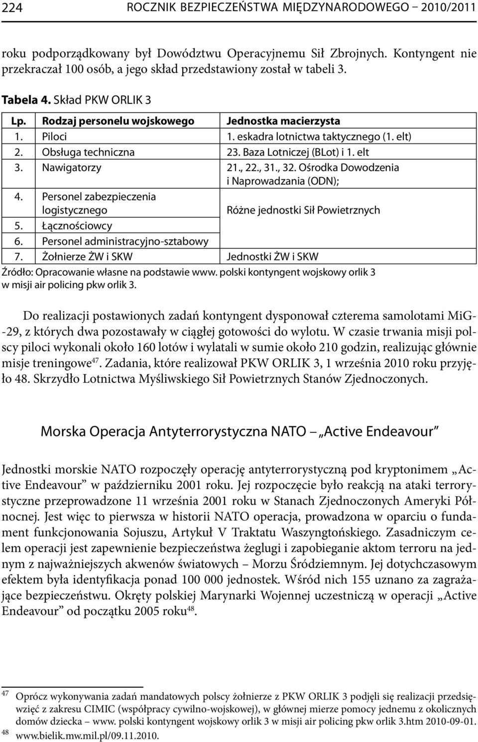 Nawigatorzy 21., 22., 31., 32. Ośrodka Dowodzenia i Naprowadzania (ODN); 4. Personel zabezpieczenia logistycznego Różne jednostki Sił Powietrznych 5. Łącznościowcy 6.