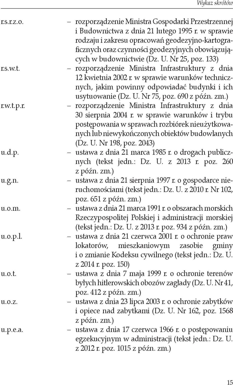 133) rozporządzenie Ministra Infrastruktury z dnia 12 kwietnia 2002 r. w sprawie warunków technicznych, jakim powinny odpowiadać budynki i ich usytuowanie (Dz. U. Nr 75, poz.