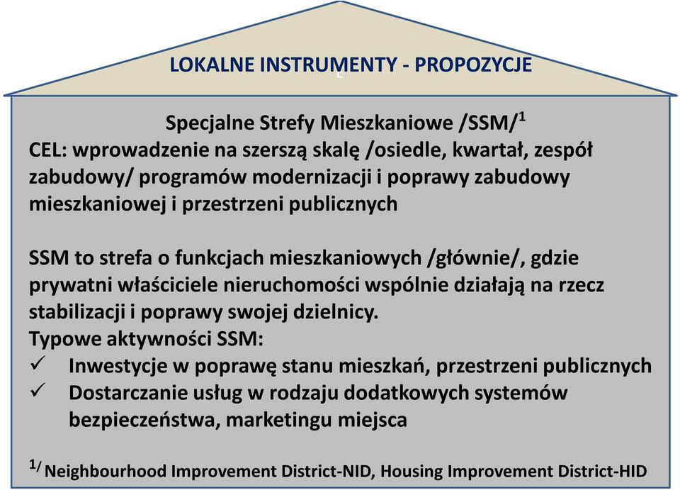 rzecz stabilizacji i poprawy swojej dzielnicy.