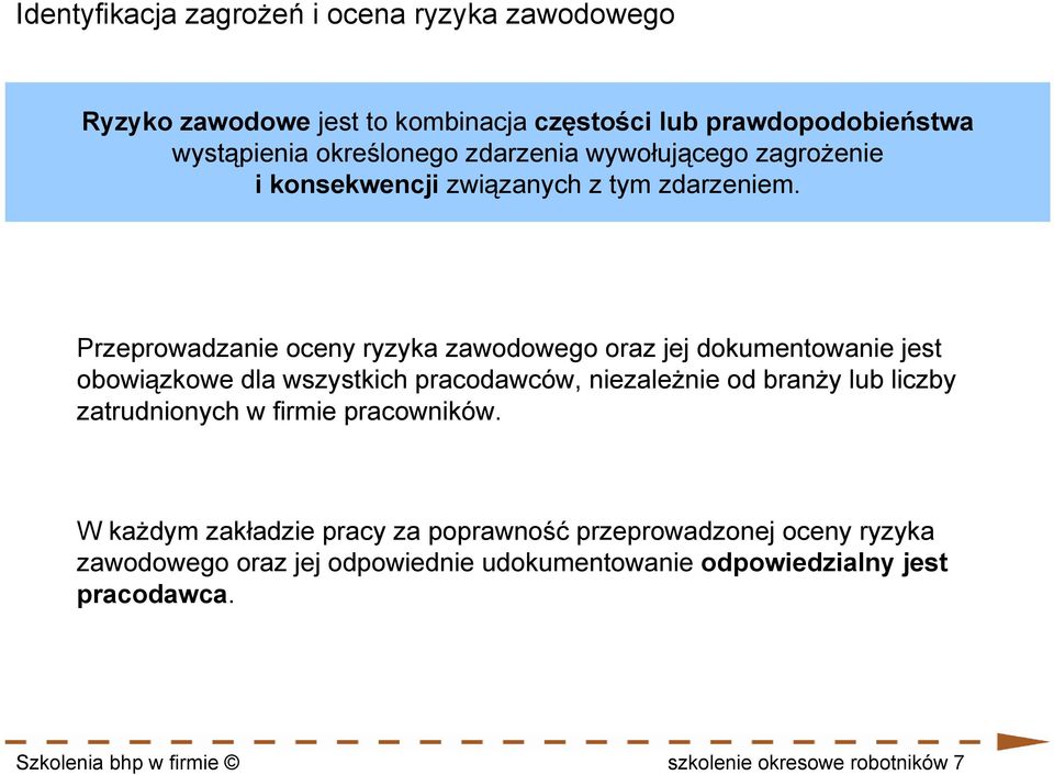 Przeprowadzanie oceny ryzyka zawodowego oraz jej dokumentowanie jest obowiązkowe dla wszystkich pracodawców, niezależnie od branży lub liczby