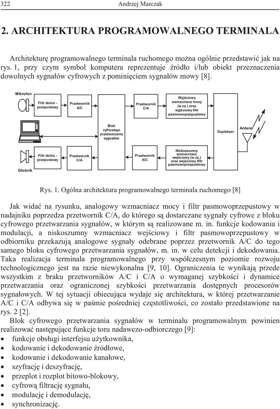 Mikrofon Filtr dolno - przepustowy A/C C/A Wyj ciowy wzmacniacz 