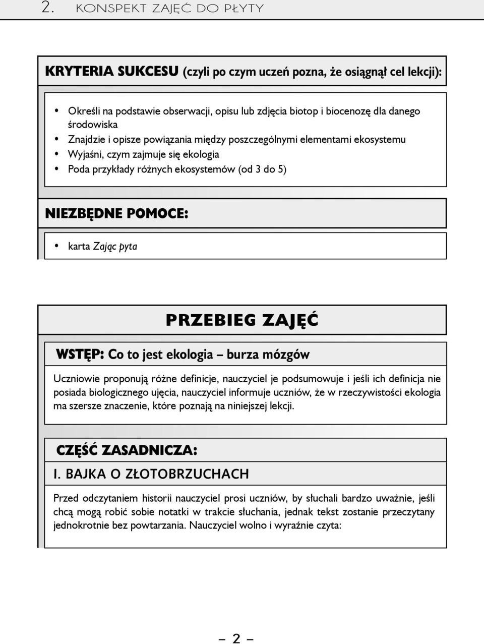 ekologia burza mózgów Uczniowie proponują różne definicje, nauczyciel je podsumowuje i jeśli ich definicja nie posiada biologicznego ujęcia, nauczyciel informuje uczniów, że w rzeczywistości ekologia