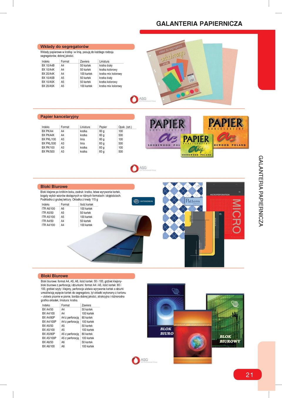 20/A5K A5 100 kartek kratka mix kolorowy Papier kancelaryjny Indeks Format Liniatura Papier Opak. (szt.