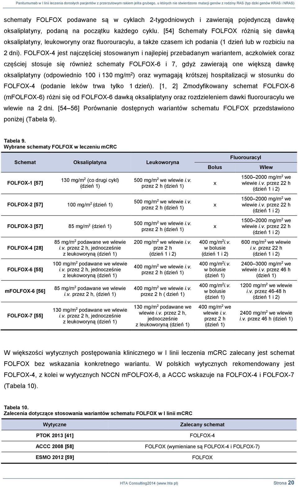 FOLFOX-4 jest najczęściej stosowanym i najlepiej przebadanym wariantem, aczkolwiek coraz częściej stosuje się również schematy FOLFOX-6 i 7, gdyż zawierają one większą dawkę oksaliplatyny