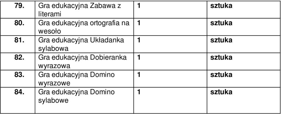 Gra edukacyjna Układanka sylabowa 82.