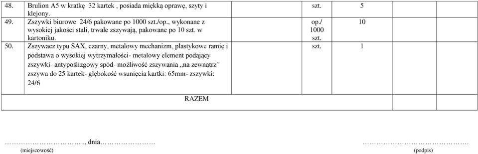 Zszywacz typu SAX, czarny, metalowy mechanizm, plastykowe ramię i podstawa o wysokiej wytrzymałości- metalowy element podający zszywki-