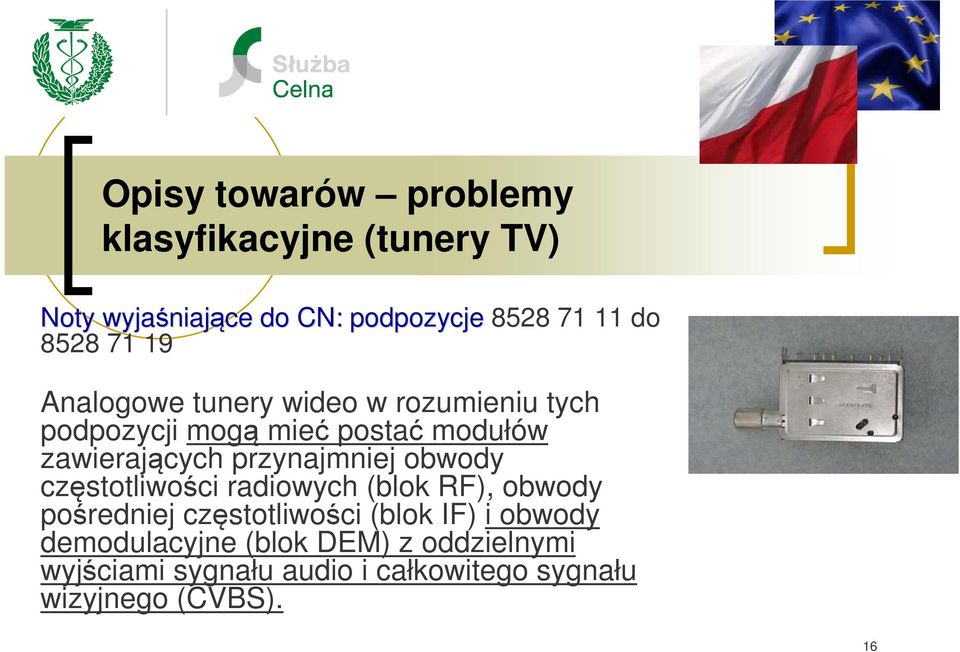 przynajmniej obwody częstotliwości radiowych (blok RF), obwody pośredniej częstotliwości (blok IF) i