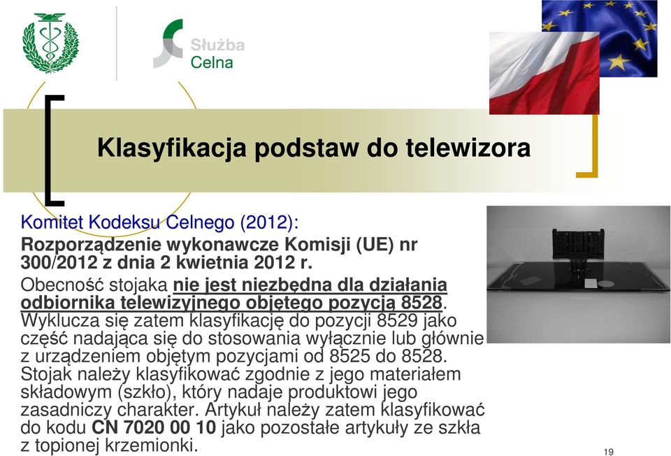 Wyklucza się zatem klasyfikację do pozycji 8529 jako część nadająca się do stosowania wyłącznie lub głównie z urządzeniem objętym pozycjami od 8525 do 8528.