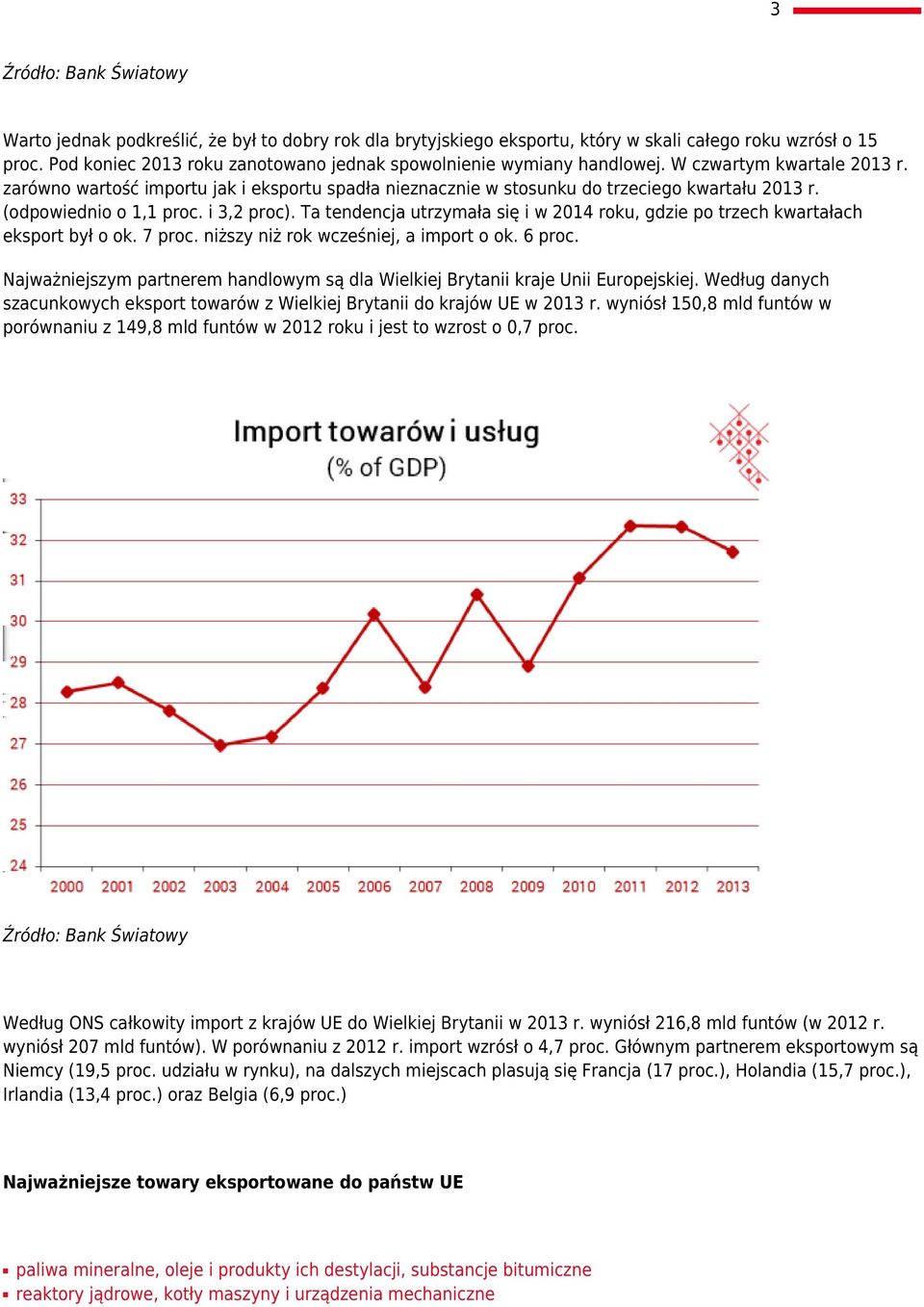 (odpowiednio o 1,1 proc. i 3,2 proc). Ta tendencja utrzymała się i w 2014 roku, gdzie po trzech kwartałach eksport był o ok. 7 proc. niższy niż rok wcześniej, a import o ok. 6 proc.