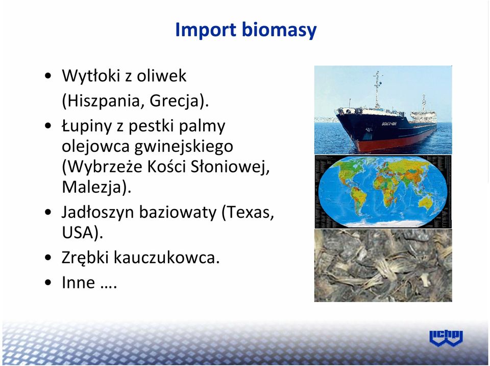 Łupiny z pestki palmy olejowca gwinejskiego