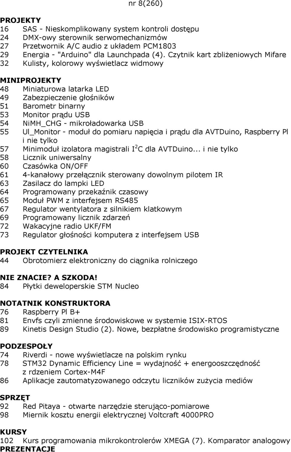 USB 55 Ul_Monitor - moduł do pomiaru napięcia i prądu dla AVTDuino, Raspberry Pl i nie tylko 57 Minimoduł izolatora magistrali I 2 C dla AVTDuino.