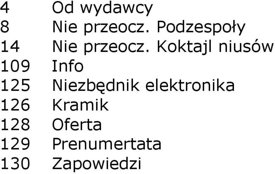 Koktajl niusów 109 Info 125 Niezbędnik