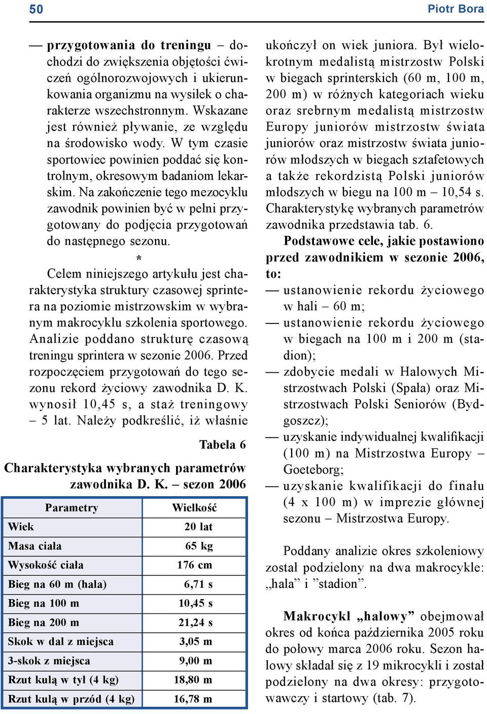 Na zakończenie tego me zocyklu zawodnik powinien być w pełni przygotowany do podjęcia przygotowań do następnego sezonu.