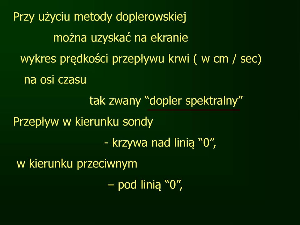 osi czasu tak zwany dopler spektralny Przepływ w