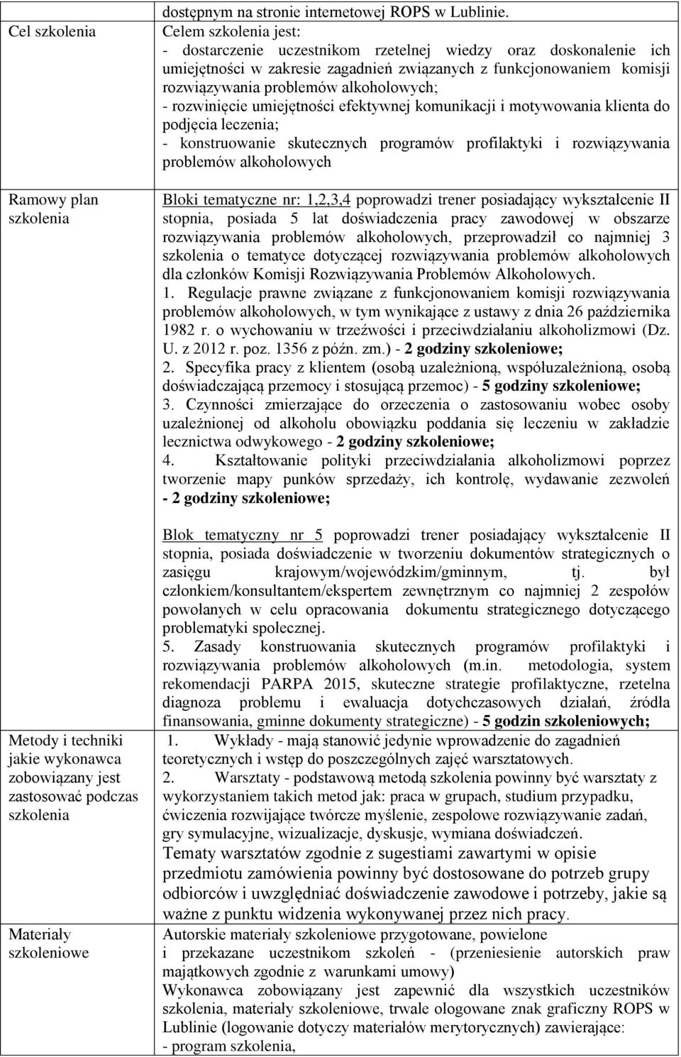 rozwinięcie umiejętności efektywnej komunikacji i motywowania klienta do podjęcia leczenia; - konstruowanie skutecznych programów profilaktyki i rozwiązywania problemów alkoholowych Bloki tematyczne