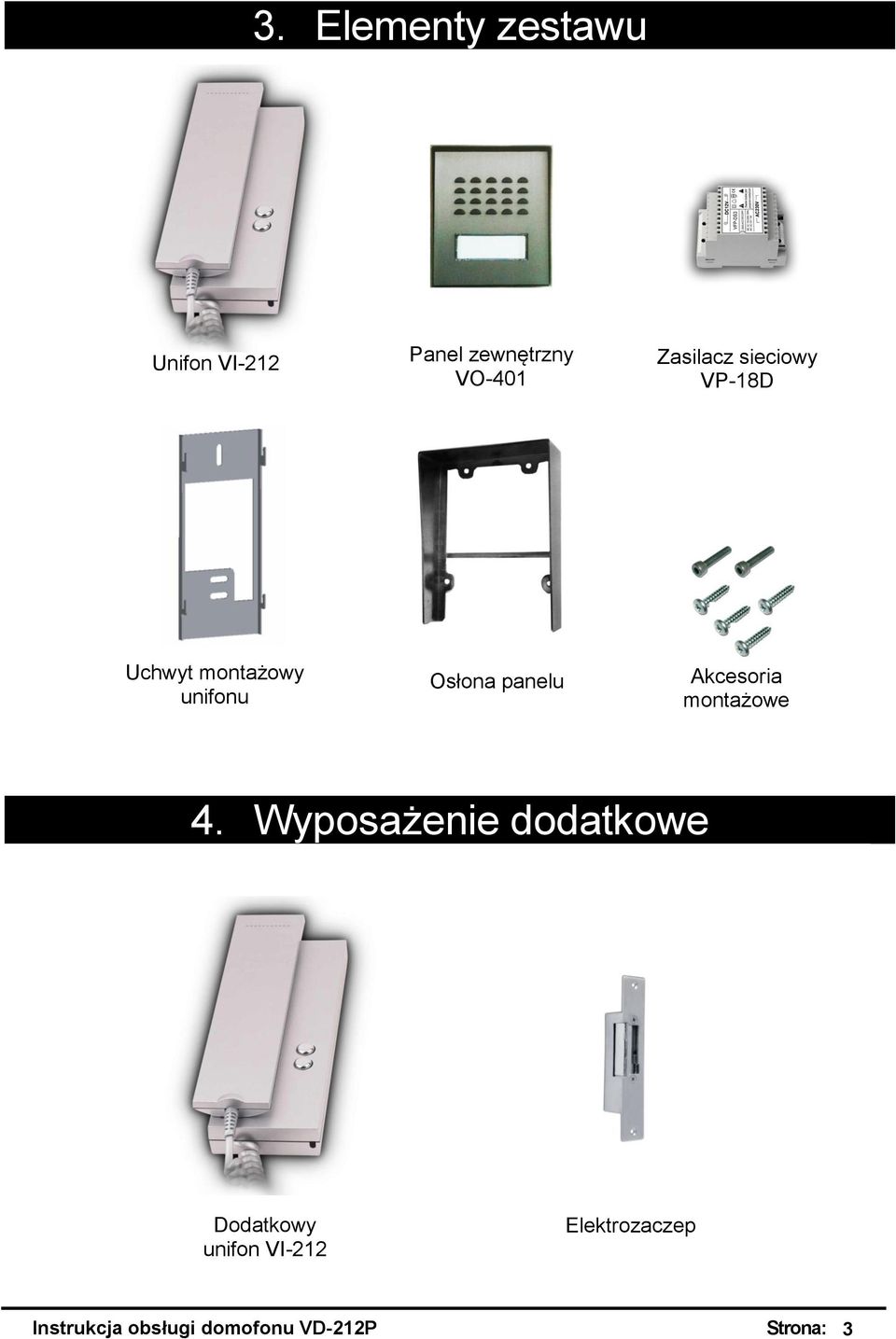 panelu Akcesoria montażowe 4.