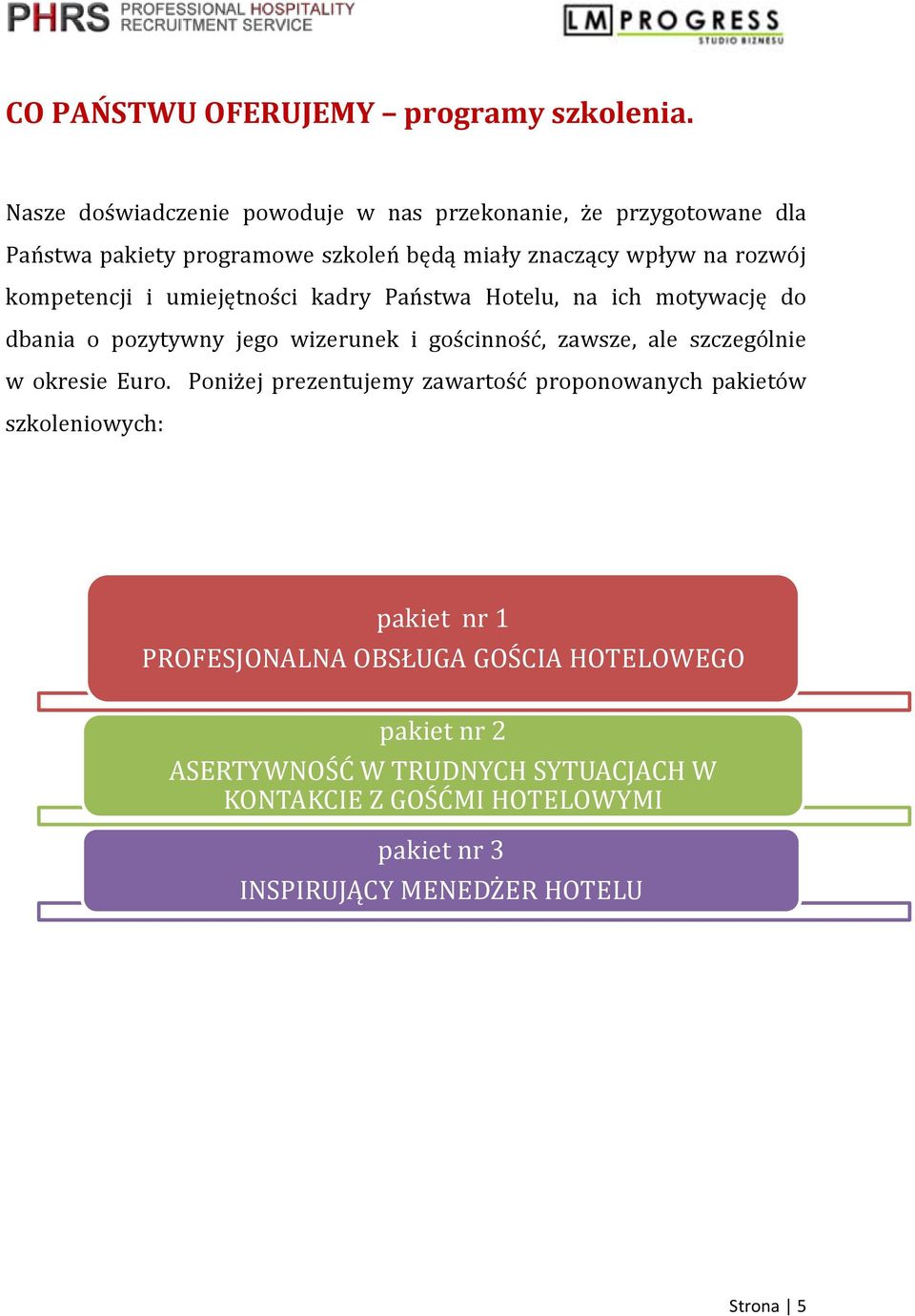 kompetencji i umiejętności kadry Państwa Hotelu, na ich motywację do dbania o pozytywny jego wizerunek i gościnność, zawsze, ale szczególnie w