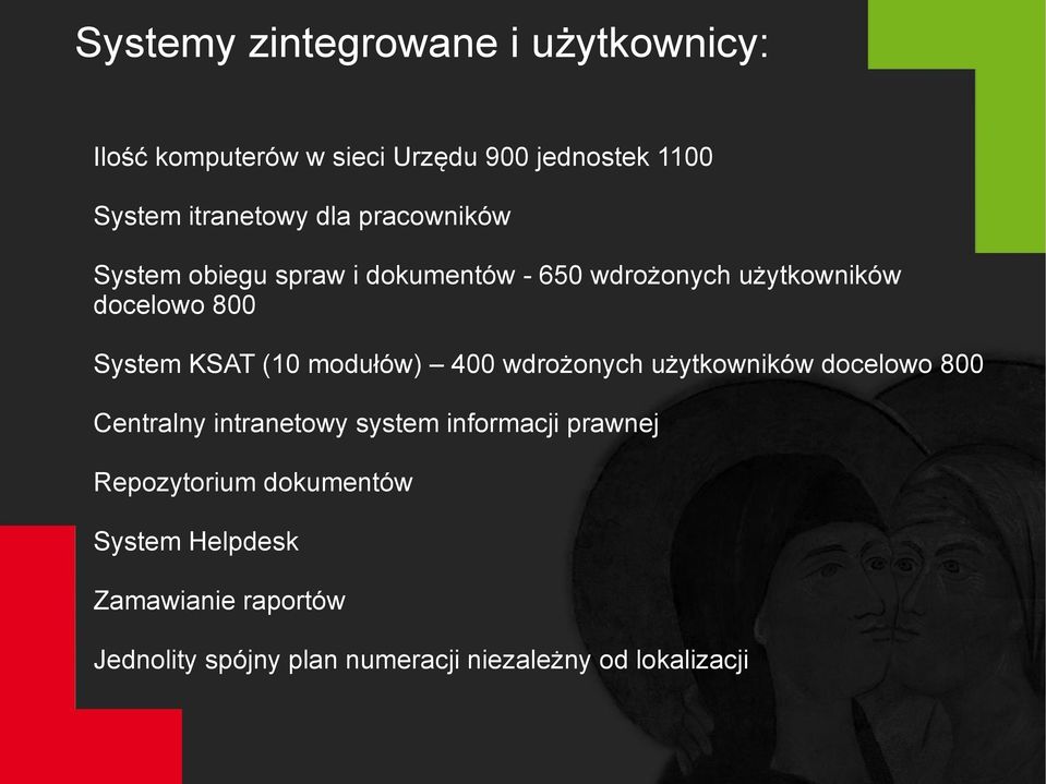 (10 modułów) 400 wdrożonych użytkowników docelowo 800 Centralny intranetowy system informacji prawnej