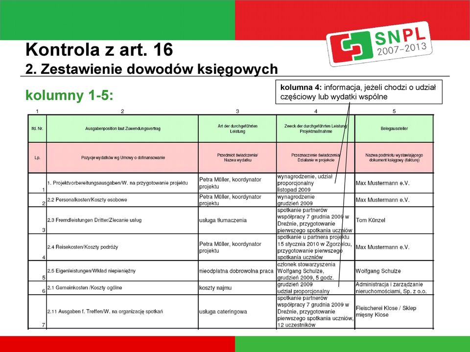 kolumna 4: informacja, jeżeli