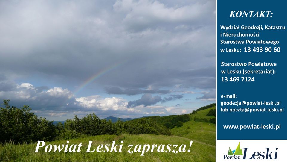 (sekretariat): 13 469 7124 e-mail: geodezja@powiat-leski.