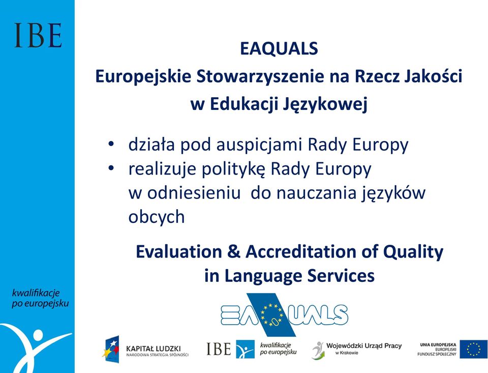 realizuje politykę Rady Europy w odniesieniu do nauczania