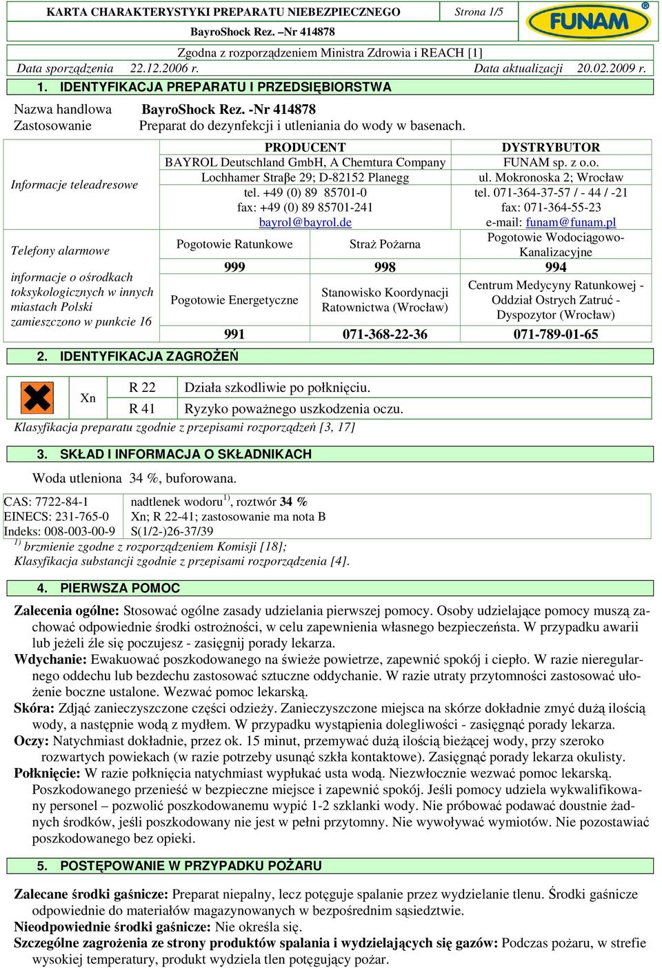 Informacje teleadresowe Telefony alarmowe informacje o ośrodkach toksykologicznych w innych miastach Polski zamieszczono w punkcie 16 2.