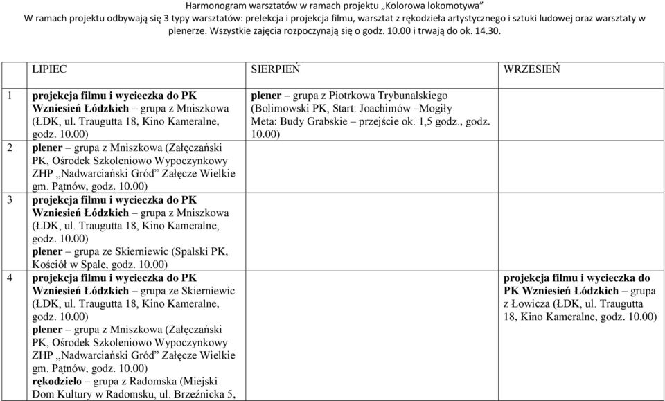 (Załęczański PK, Ośrodek Szkoleniowo Wypoczynkowy ZHP Nadwarciański Gród Załęcze Wielkie gm. Pątnów, rękodzieło grupa z Radomska (Miejski Dom Kultury w Radomsku, ul.