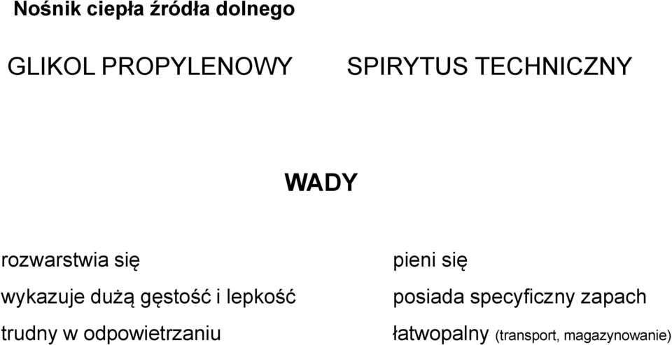 wykazuje dużą gęstość i lepkość trudny w odpowietrzaniu