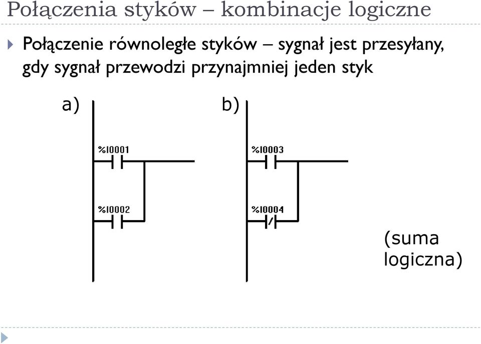 jest przesyłany, gdy sygnał przewodzi