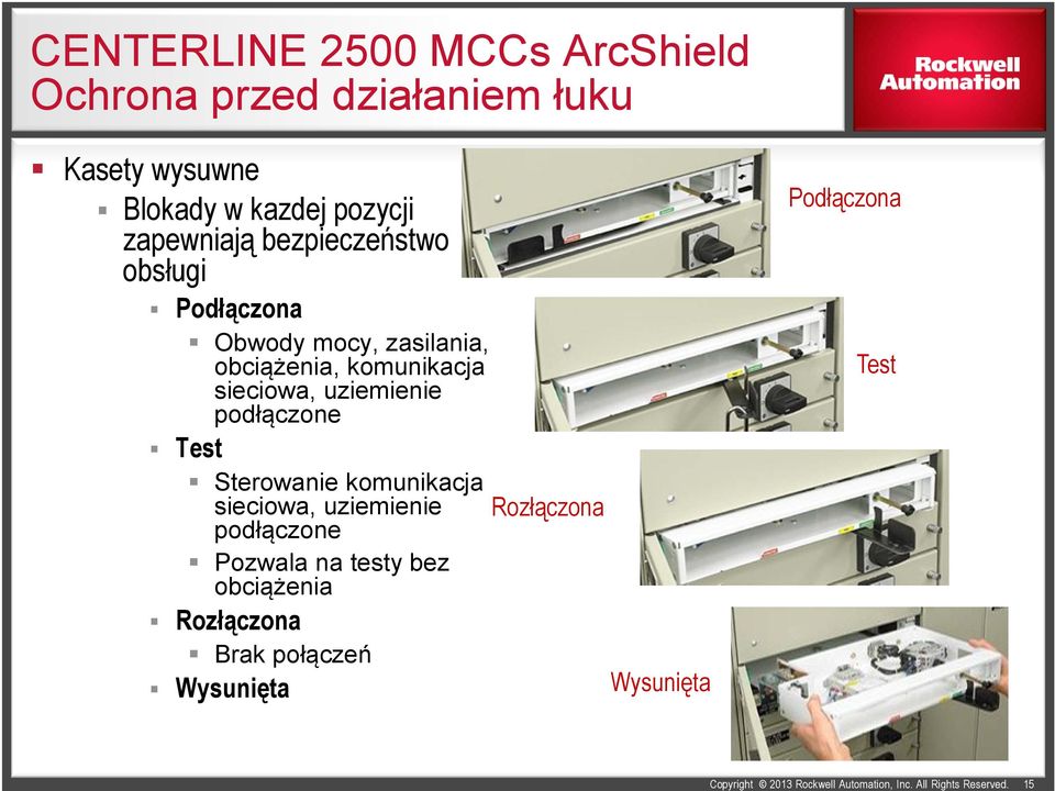 komunikacja sieciowa, uziemienie podłączone Test Sterowanie komunikacja sieciowa, uziemienie