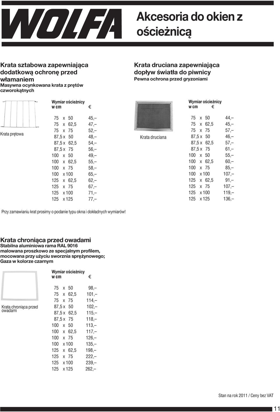 62,5 55, 100 x 75 58, 100 x 100 65, 125 x 62,5 62, 125 x 75 67, 125 x 100 71, 125 x 125 77, Krata druciana 75 x 50 44, 75 x 62,5 45, 75 x 75 57, 87,5 x 50 46, 87,5 x 62,5 57, 87,5 x 75 61, 100 x 50