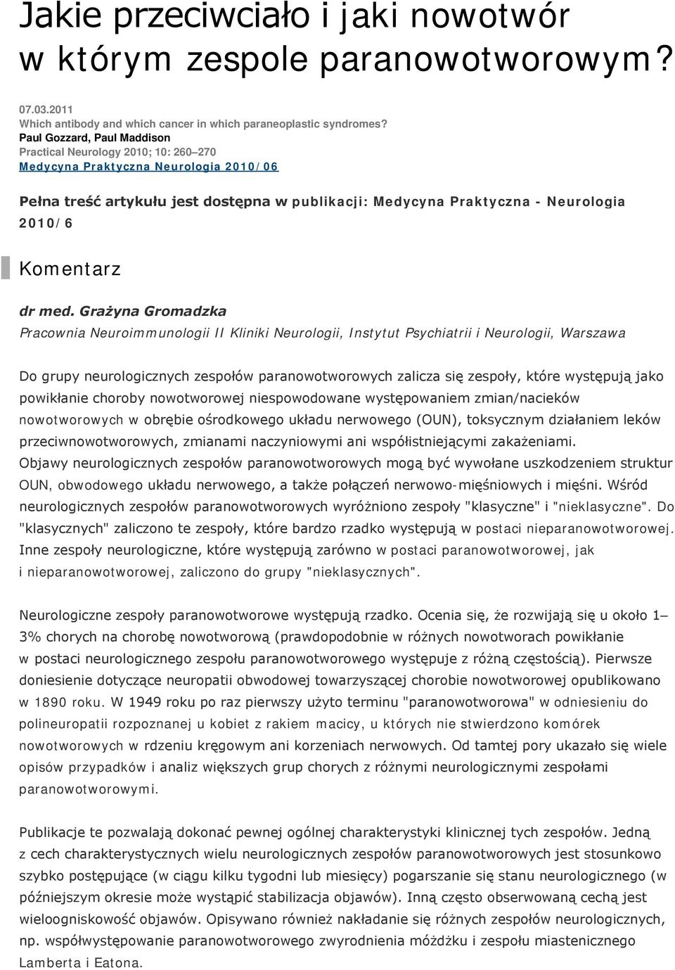 Komentarz dr med.