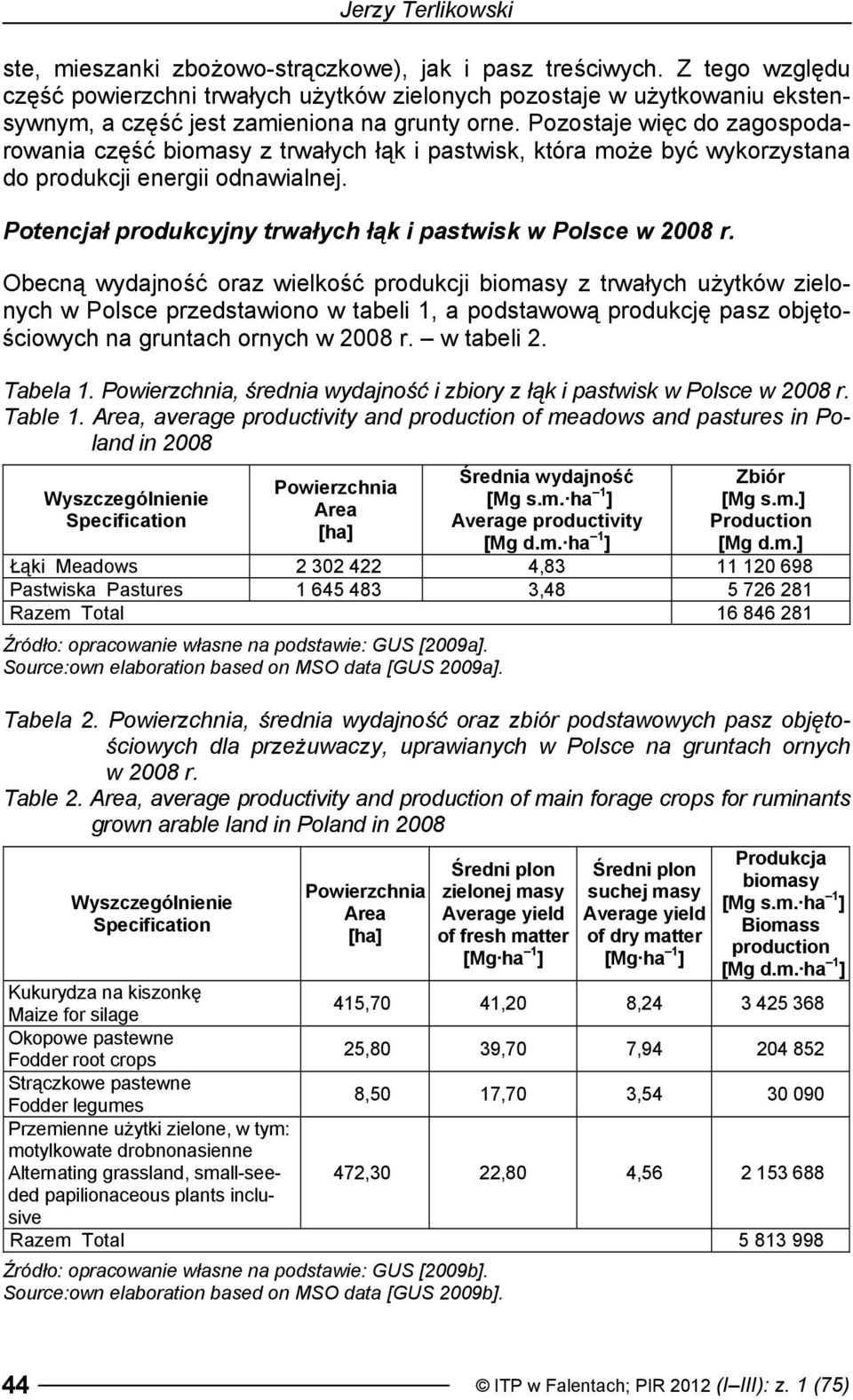 Pozostaje więc do zagospodarowania część biomasy z trwałych łąk i pastwisk, która może być wykorzystana do produkcji energii odnawialnej.