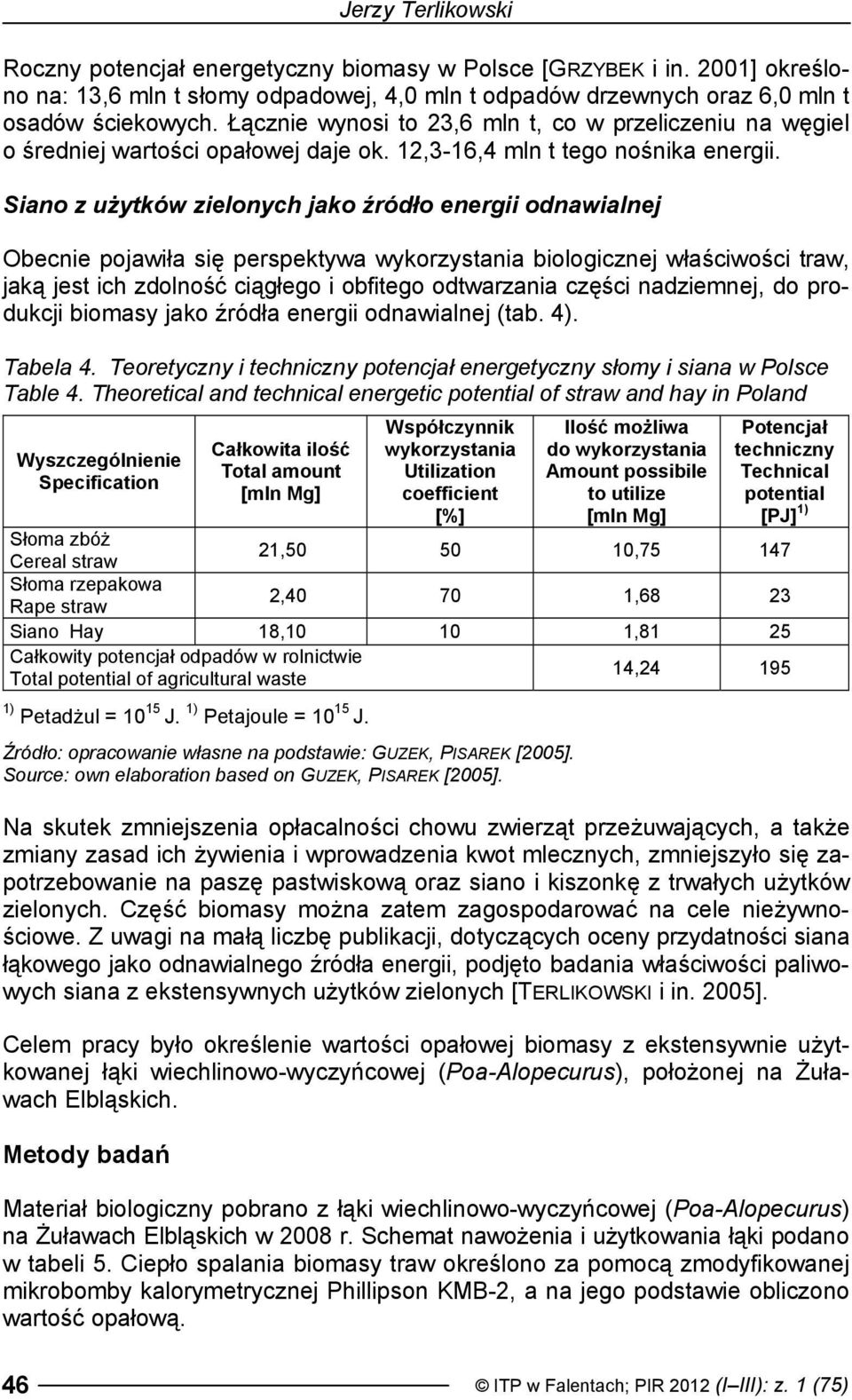 Siano z użytków zielonych jako źródło energii odnawialnej Obecnie pojawiła się perspektywa wykorzystania biologicznej właściwości traw, jaką jest ich zdolność ciągłego i obfitego odtwarzania części