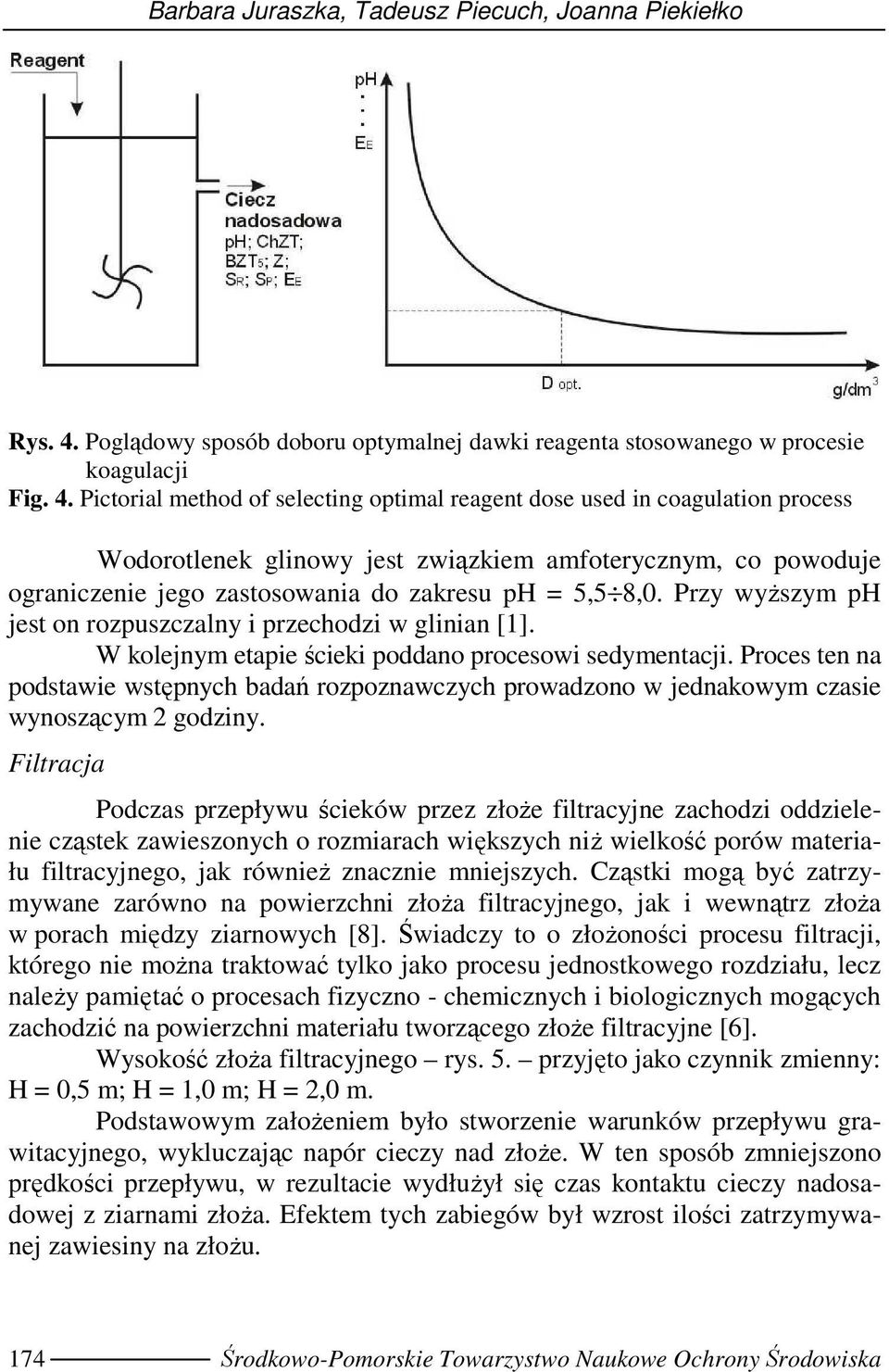 Pictorial method of selecting optimal reagent dose used in coagulation process Wodorotlenek glinowy jest związkiem amfoterycznym, co powoduje ograniczenie jego zastosowania do zakresu ph =, 8,0.