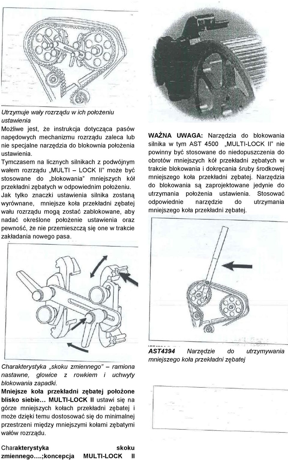 Jak tylko znaczki ustawienia silnika zostaną wyrównane, mniejsze koła przekładni zębatej wału rozrządu mogą zostać zablokowane, aby nadać określone położenie ustawienia oraz pewność, że nie