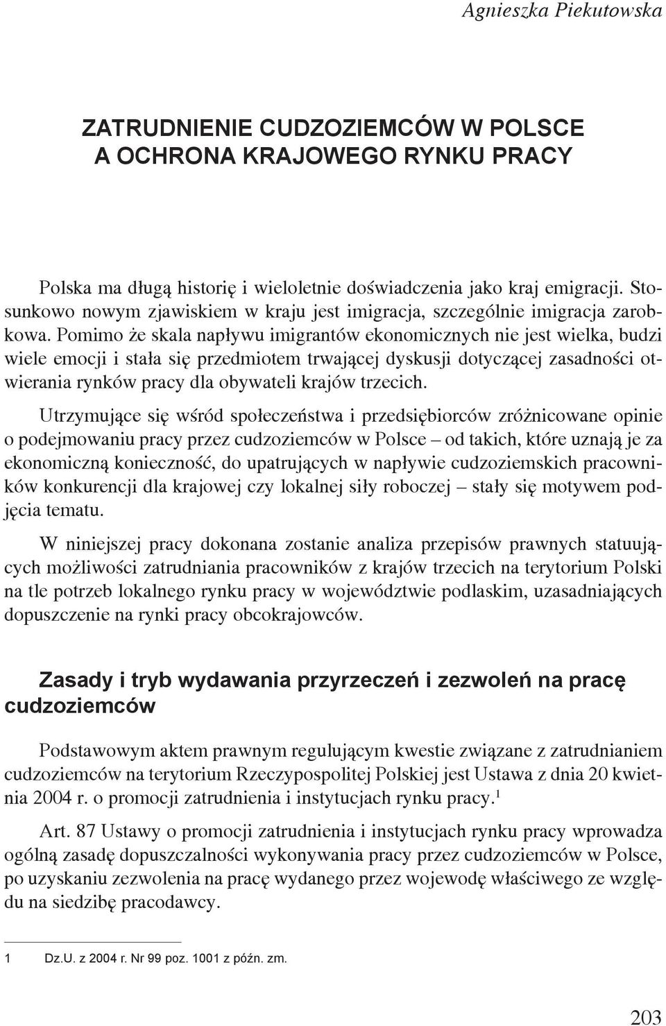 Pomimo że skala napływu imigrantów ekonomicznych nie jest wielka, budzi wiele emocji i stała się przedmiotem trwającej dyskusji dotyczącej zasadności otwierania rynków pracy dla obywateli krajów