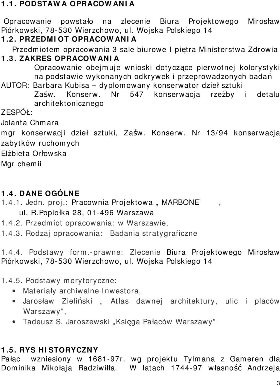 sale biurowe I piętra Ministerstwa Zdrowia 1.3.