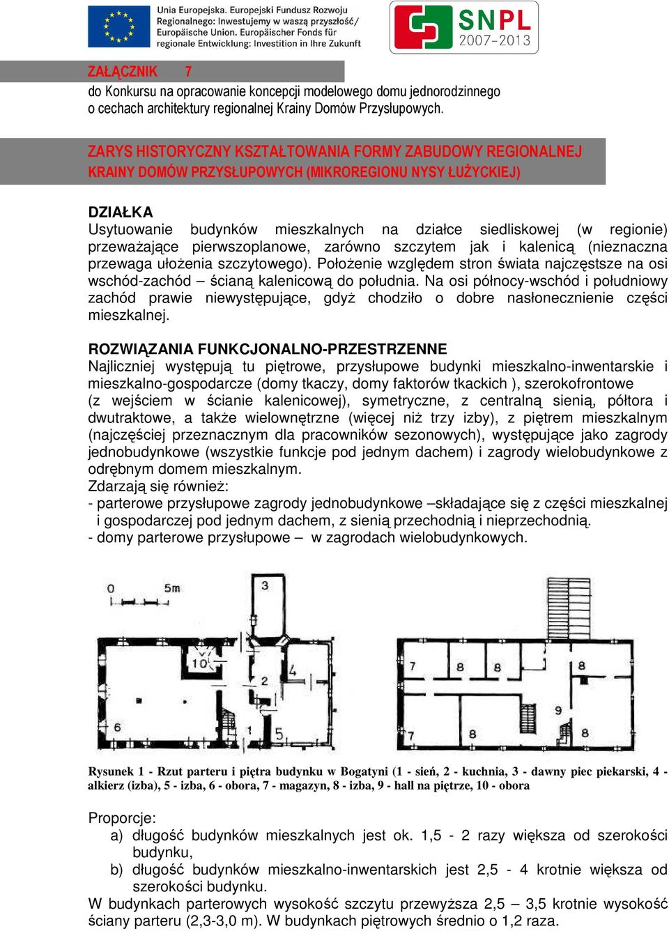 przeważające pierwszoplanowe, zarówno szczytem jak i kalenicą (nieznaczna przewaga ułożenia szczytowego).