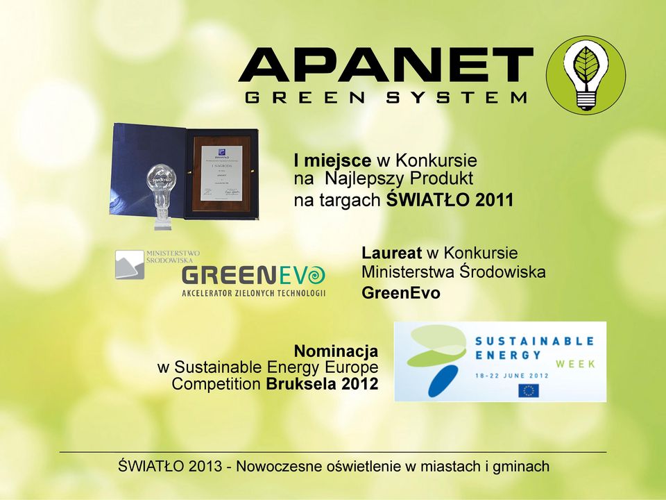 Ministerstwa Środowiska GreenEvo Nominacja w
