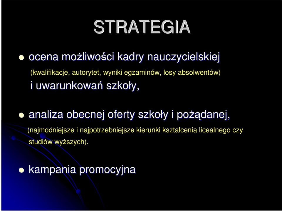 analiza obecnej oferty szkoły y i poŝą Ŝądanej, (najmodniejsze i